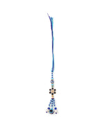 Thumbnail for NVR Set of 2 Blue Artificial Beads Evil Eye Bhaiya Bhabhi Rakhi with Roli Chawal Chandan & Mishri