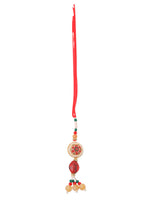 Thumbnail for NVR Set of 2 Red Artificial Stones and Beads Bhaiya Bhabhi Rakhi Combo