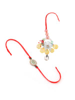 Thumbnail for NVR Multicolor Artificial Stones & Beads Set of 2 Bhaiya Bhabhi Rakhi Combo