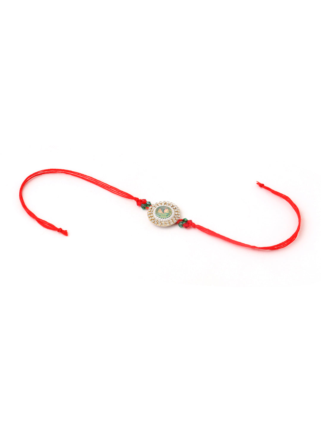 NVR Multicolor Artificial Stones & Beads Set of 2 Bhaiya Bhabhi Rakhi Combo