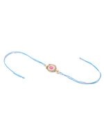 Thumbnail for NVR Set of 2 Multicolor Artificial Stones & Beads Floral Design Bhaiya Bhabhi Rakhi Combo - Distacart