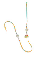 Thumbnail for NVR Set of 2 Multicolor Artificial Stones & Beads Floral Bhaiya Bhabhi Rakhi Combo - Distacart
