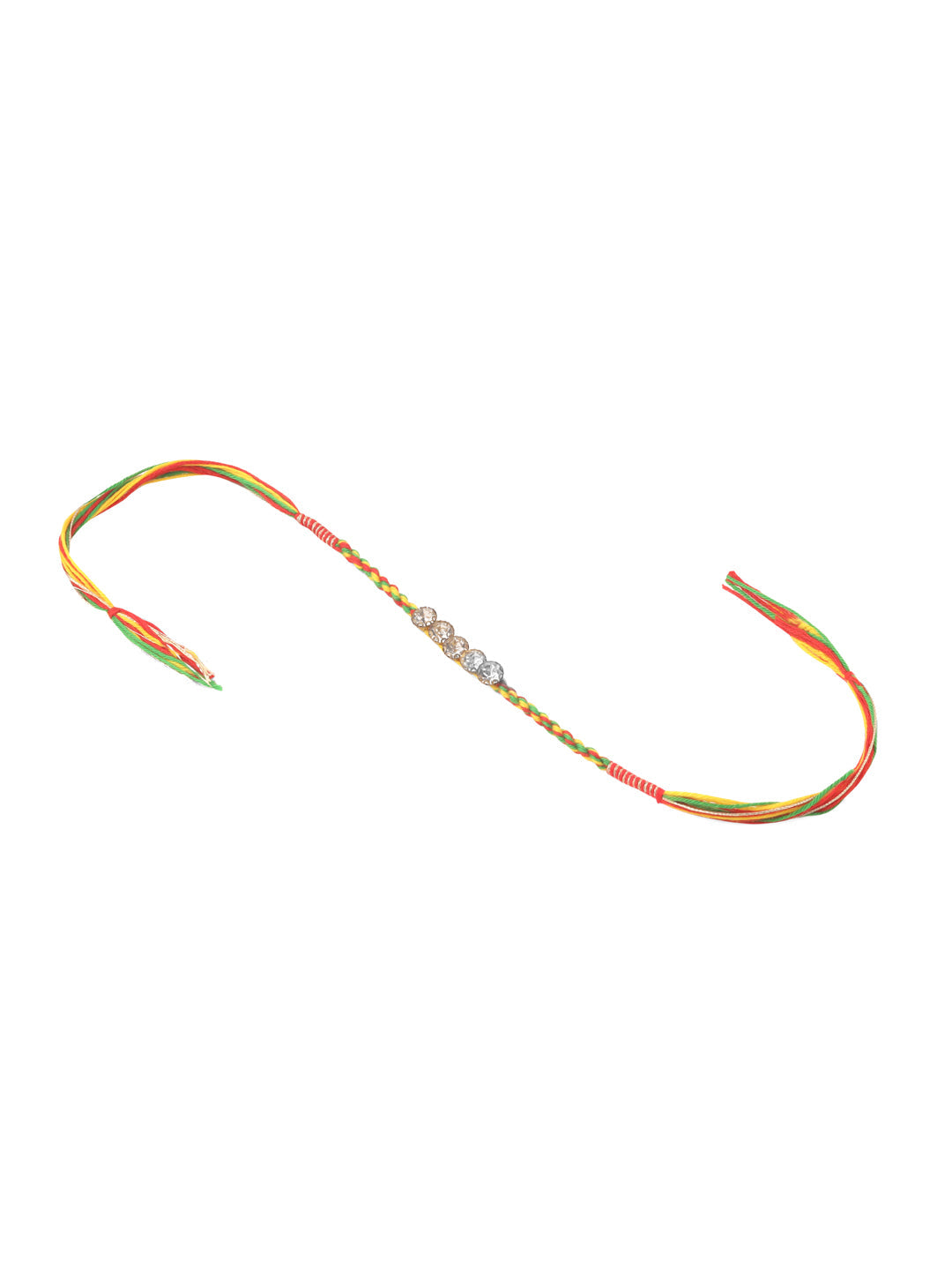 NVR Men Set of 2 Religious Designer Multicolor Artificial Stones Thread Rakhi Combo