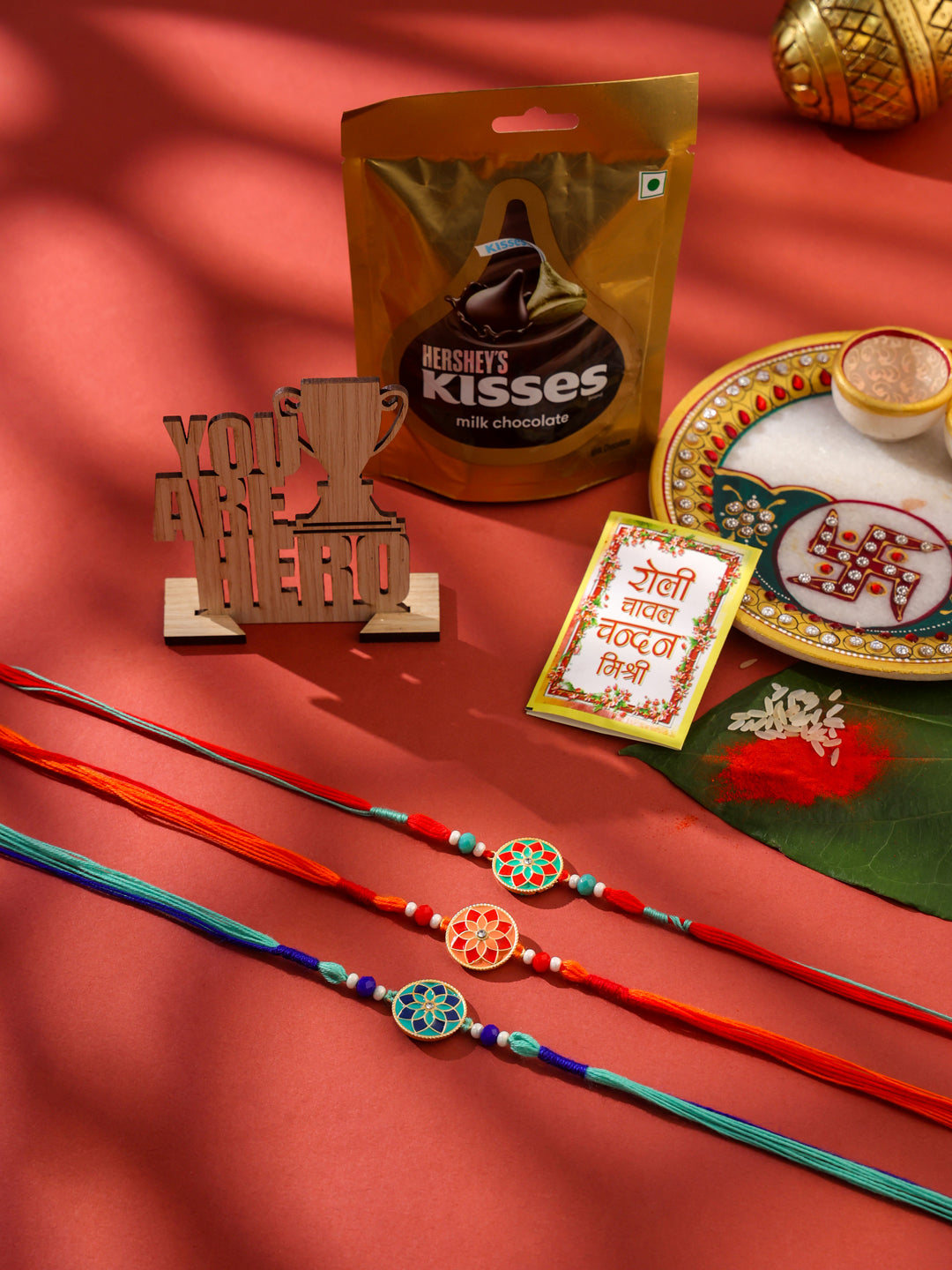 NVR Men Set of 3 Floral Design Multicolor Artificial Beads Thread Rakhi Combo - Distacart