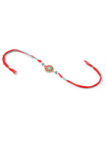 Thumbnail for NVR Men Set of 3 Floral Design Multicolor Artificial Beads Thread Rakhi with Roli Chawal Chandan & Mishri - Distacart