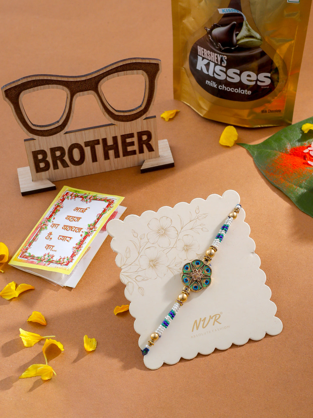 NVR Men Peacock Design Multicolor Artificial Stones & Pearls Thread Rakhi Combo - Distacart