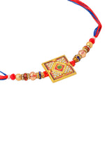 Thumbnail for NVR Men Multicolor Artificial Stones Thread Rakhi with Roli Chawal Chandan & Mishri