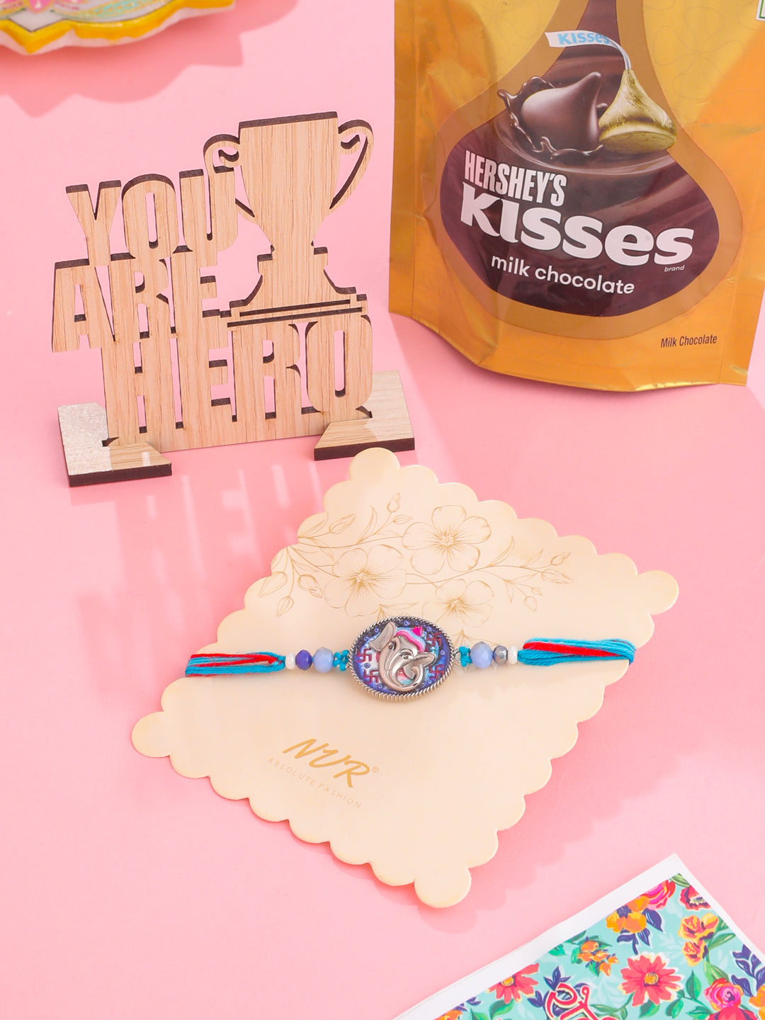 NVR Men Red & Blue Ganesh Ji Thread Rakhi, Combo for Rakshabandhan - Distacart