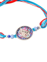 Thumbnail for NVR Men Red & Blue Ganesh Ji Thread Rakhi, Combo for Rakshabandhan