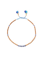 Thumbnail for NVR Men Evil Eye Multicolor Thread Rakhi with Roli Chawal Chandan & Mishri