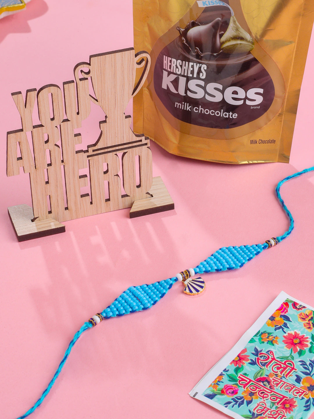 NVR Men Blue Pearls Unique Design Thread Rakhi, Combo for Rakshabandhan - Distacart