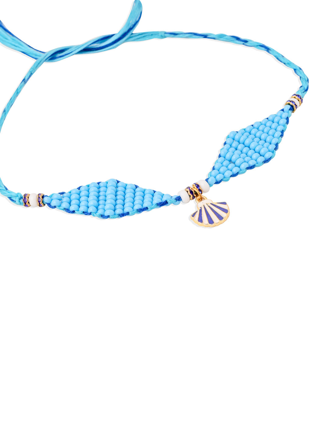 NVR Men Blue Pearls Unique Design Thread Rakhi, Combo for Rakshabandhan