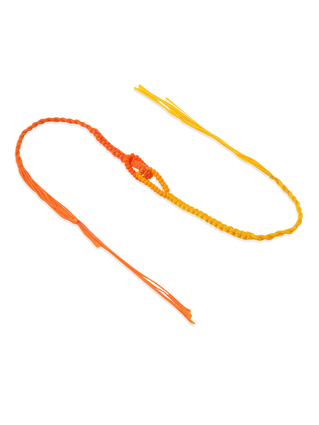 NVR Men's Multicolor Pearls Thread Rakhi with Roli Chawal Chandan & Mishri