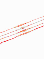 Thumbnail for NVR Men Set of 4 Floral Design Multicolor Artificial Stones and Beads Thread Rakhi Combo - Distacart