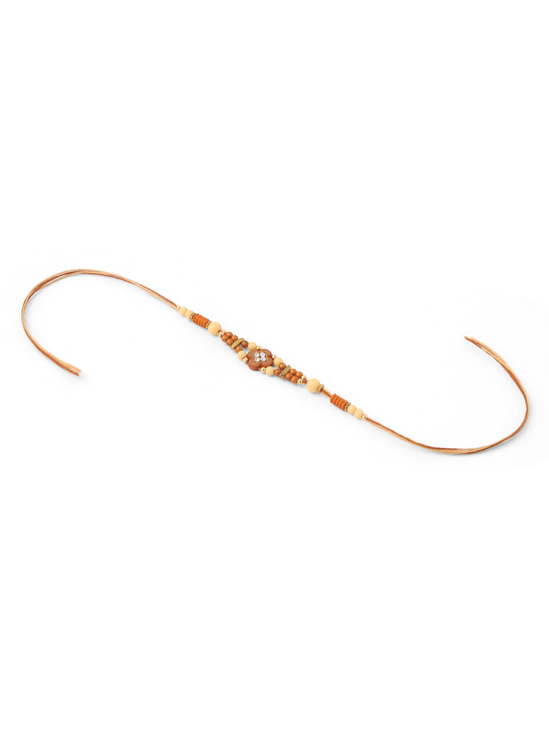 NVR Men Set of 3 Multicolor Artificial Stones and Beads Rakhi with Roli Chawal Chandan & Mishri