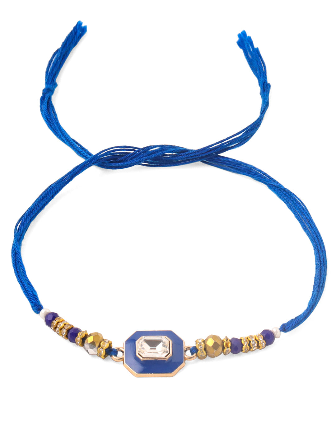 NVR Men Blue Artificial Stones Handmade Thread Rakhi, Combo for Rakshabandhan - Distacart