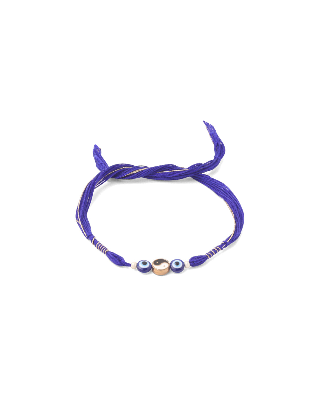 NVR Men Set of 2 Blue Evil Eye Artificial Beads Thread Rakhi Combo