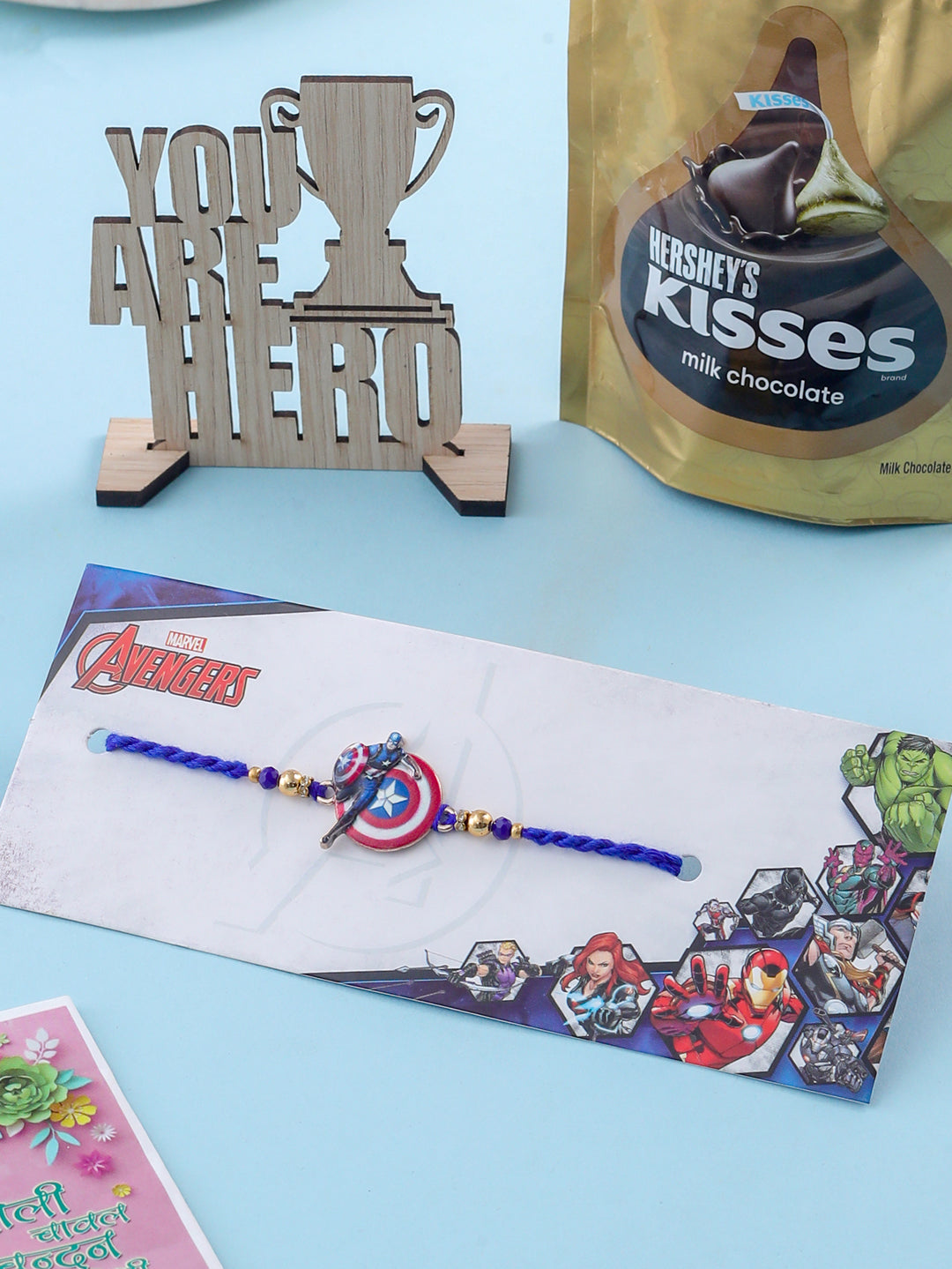 NVR Kids Superhero Blue Artificial Beads Thread Rakhi, Combo for Rakshabandhan - Distacart