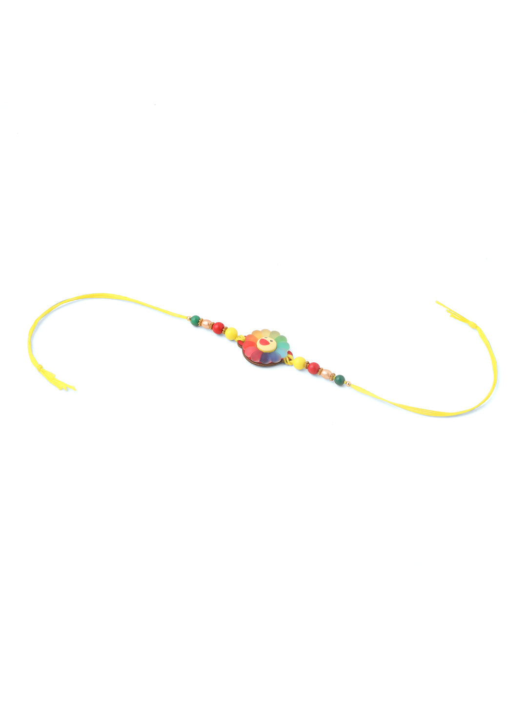 NVR Kids Multicolor Artificial Beads Rakhi with Roli Chawal Chandan & Mishri