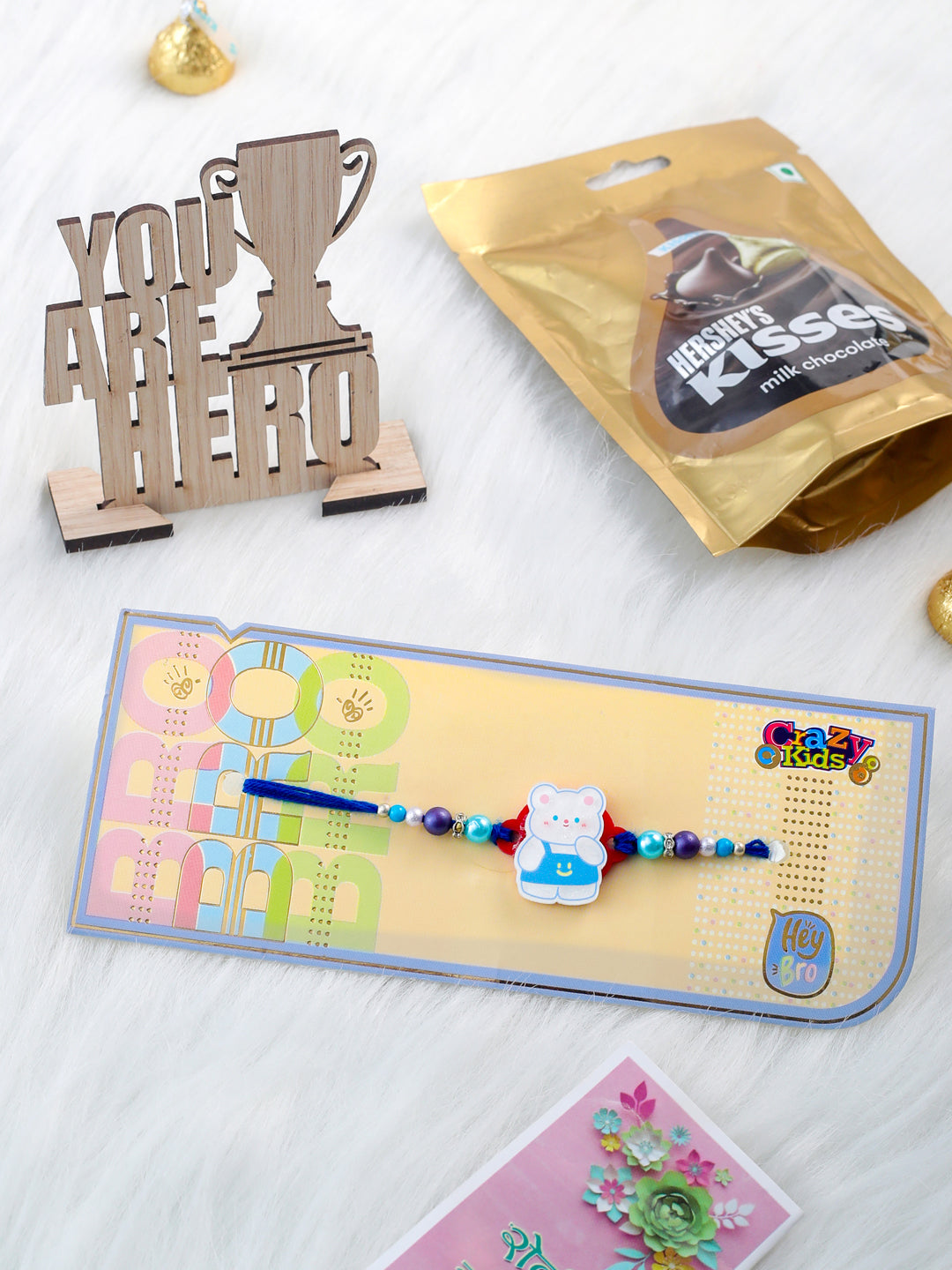 NVR Kids Teddy Blue Artificial Beads Thread Rakhi, Combo for Rakshabandhan - Distacart