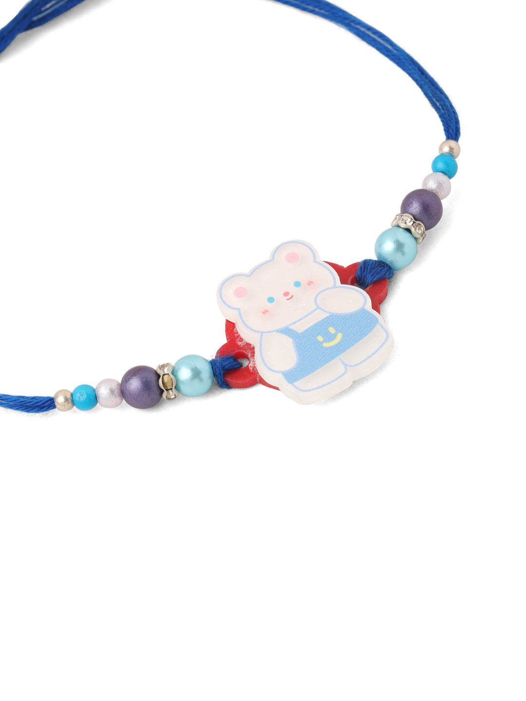 NVR Kids Teddy Blue Artificial Beads Thread Rakhi, Combo for Rakshabandhan