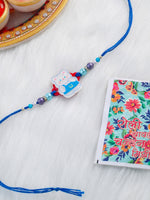 Thumbnail for NVR Kids Teddy Blue Artificial Beads Thread Rakhi with Roli Chawal Chandan & Mishri