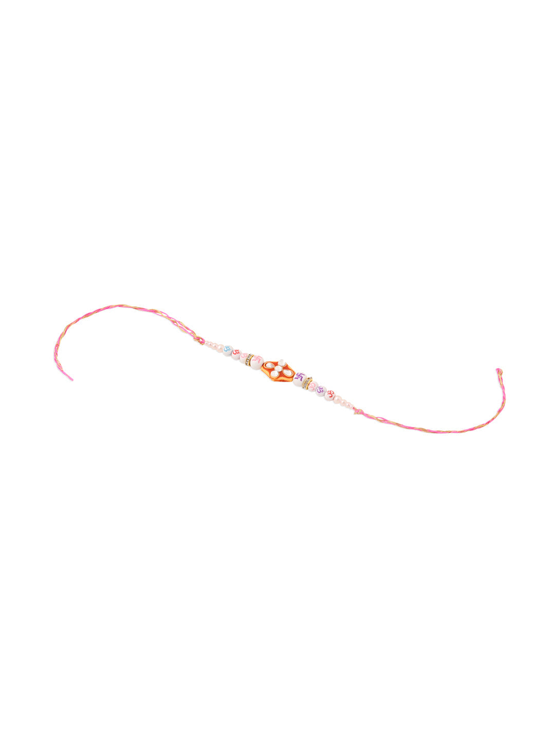 NVR Set of 2 Multicolor Artificial Stones & Pearls Bhaiya Bhabhi Rakhi with Roli Chawal Chandan & Mishri