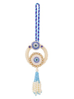 Thumbnail for NVR Set of 2 Blue Evil Eye Artificial Stones & Pearls Bhaiya Bhabhi Rakhi with Roli Chawal Chandan & Mishri