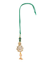 Thumbnail for NVR Set of 2 Gold Toned Kundan Studded Floral Design Bhaiya Bhabhi Rakhi Combo