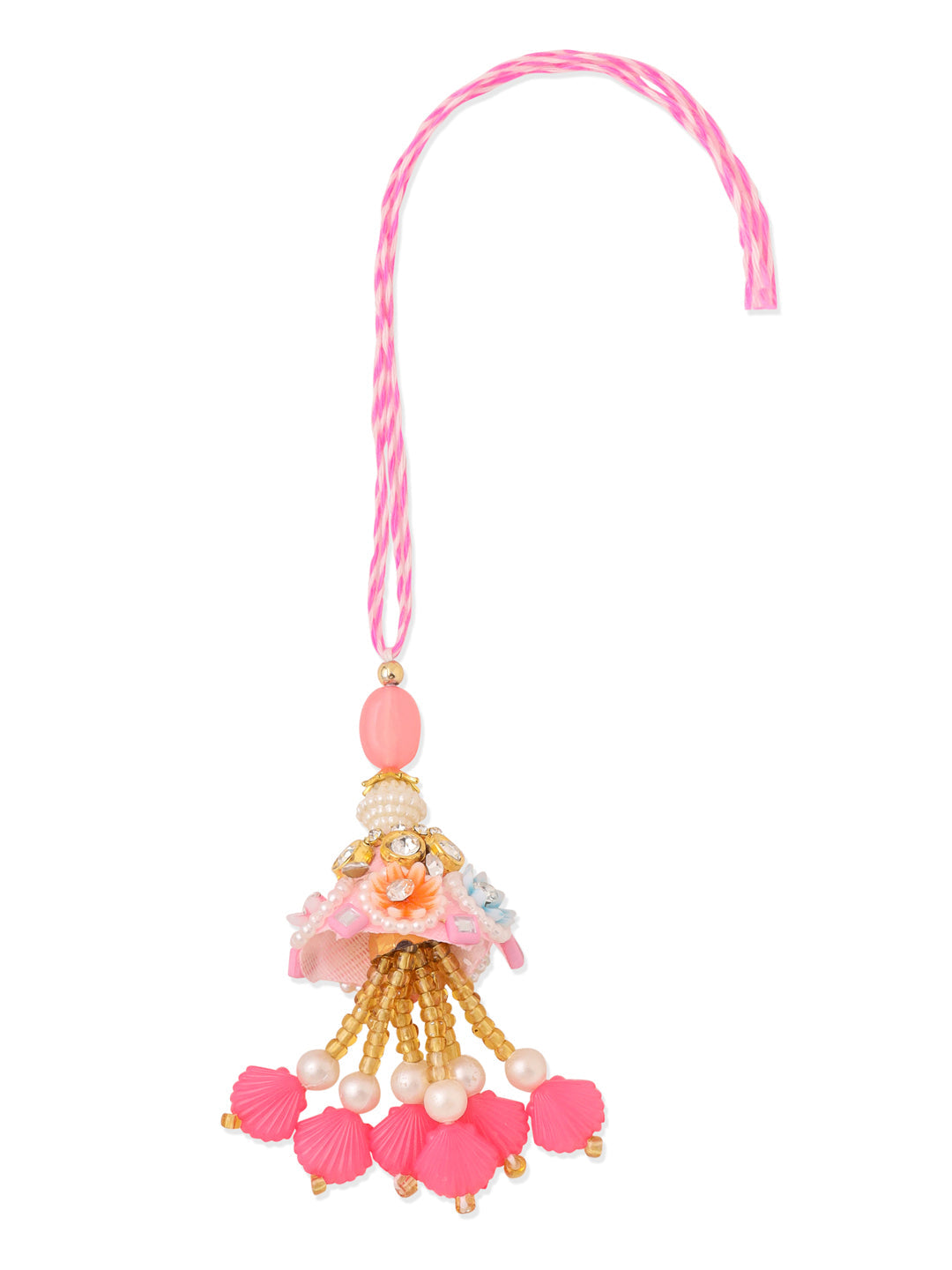 NVR Set of 2 Multicolor Handcrafted Artificial Stones & Pearls Bhaiya Bhabhi Rakhi Combo