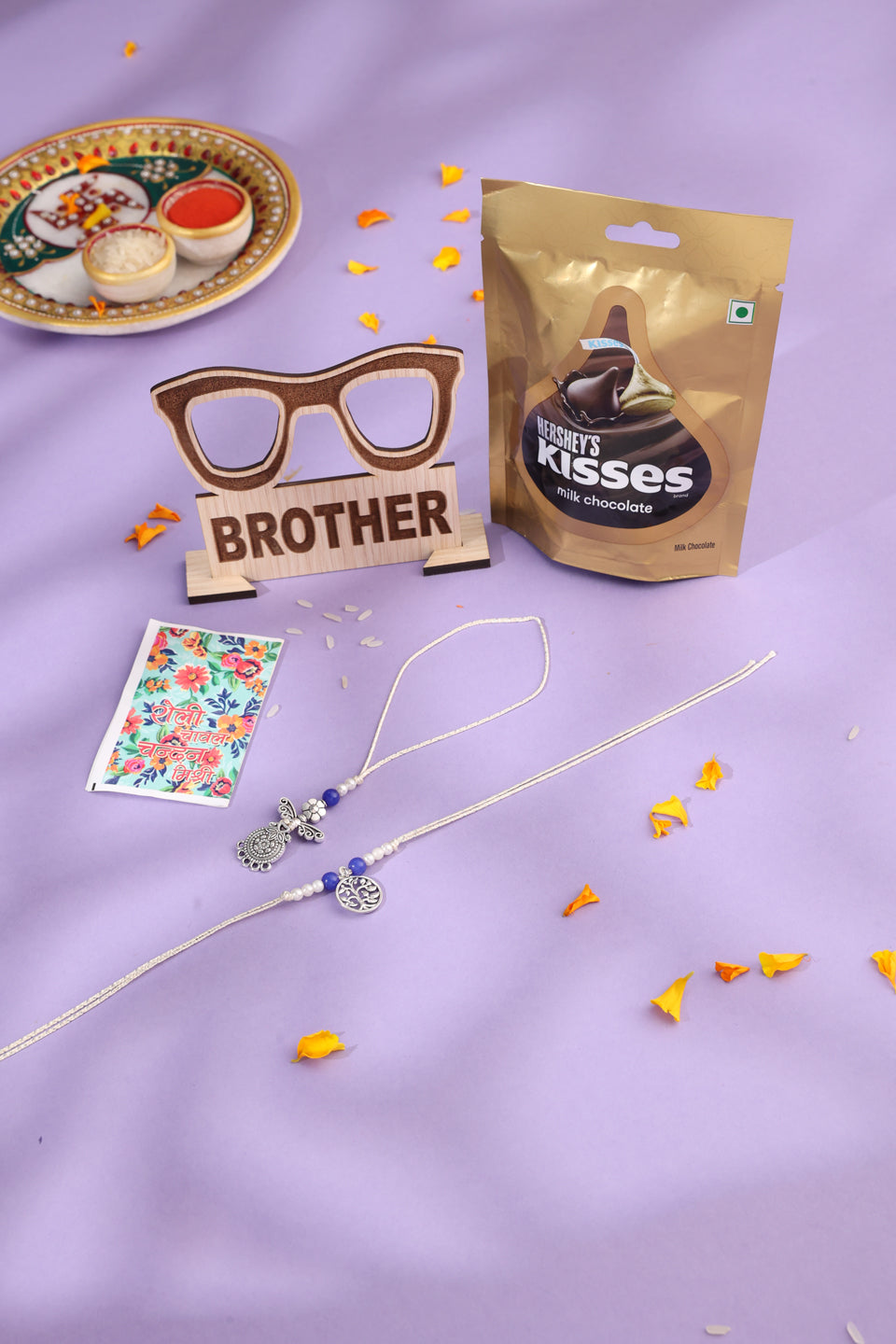 NVR Set of 2 Silver Toned Pearls & Beads Bhaiya Bhabhi Rakhi Combo - Distacart