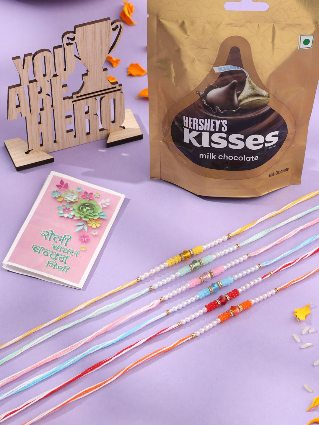 NVR Men Set of 6 Multicolor Artificial Stones & Pearls Rakhi Combo - Distacart