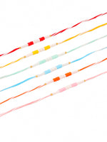 Thumbnail for NVR Men Set of 6 Multicolor Pearls Thread Rakhi Combo, Rakshabandhan Combo