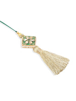 Thumbnail for NVR Set of 2 Handmade Green Kundan Studded Bhaiya Bhabhi Rakhi Set, Combo for Rakshabandhan