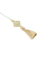 Thumbnail for NVR Set of 2 Handmade Sea Green Kundan Studded Bhaiya Bhabhi Rakhi Combo