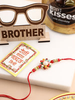 Thumbnail for NVR Men Multicolor Beads & Pearls Floral Design Thread Rakhi, Combo for Rakshabandhan - Distacart