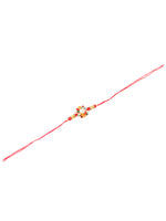 Thumbnail for NVR Men Multicolor Beads & Pearls Floral Design Thread Rakhi Roli Chawal Chandan & Mishri - Distacart