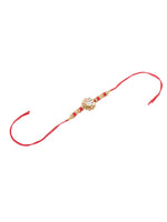 Thumbnail for NVR Men's Red Kundan Studded Floral Design Thread Rakhi, Combo for Rakshabandhan