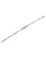 Thumbnail for NVR Men's Red Kundan Studded Floral Design Thread Rakhi, Combo for Rakshabandhan