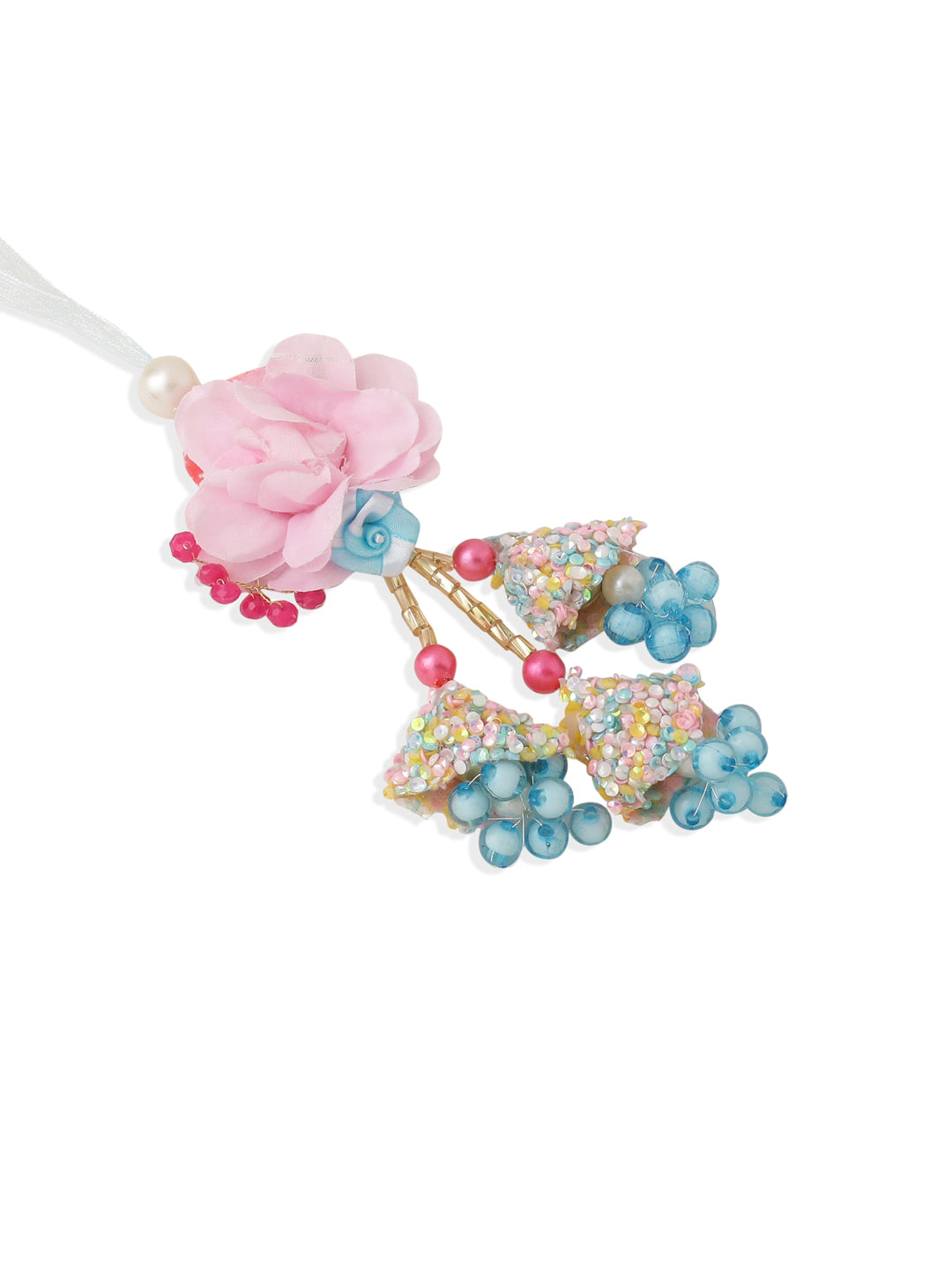 NVR Set of 2 Multicolor Artificial Beads Floral Design Bhaiya Bhabhi Rakhi with Roli Chawal Chandan & Mishri - Distacart