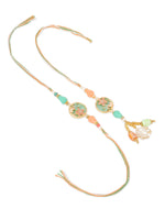 Thumbnail for NVR Set of 2 Multicolor Artificial Beads Traditional Bhaiya Bhabhi Pair Rakhi Combo