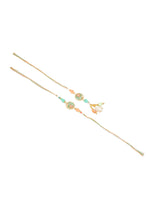 Thumbnail for NVR Set of 2 Multicolor Artificial Beads Traditional Bhaiya Bhabhi Pair Rakhi Combo