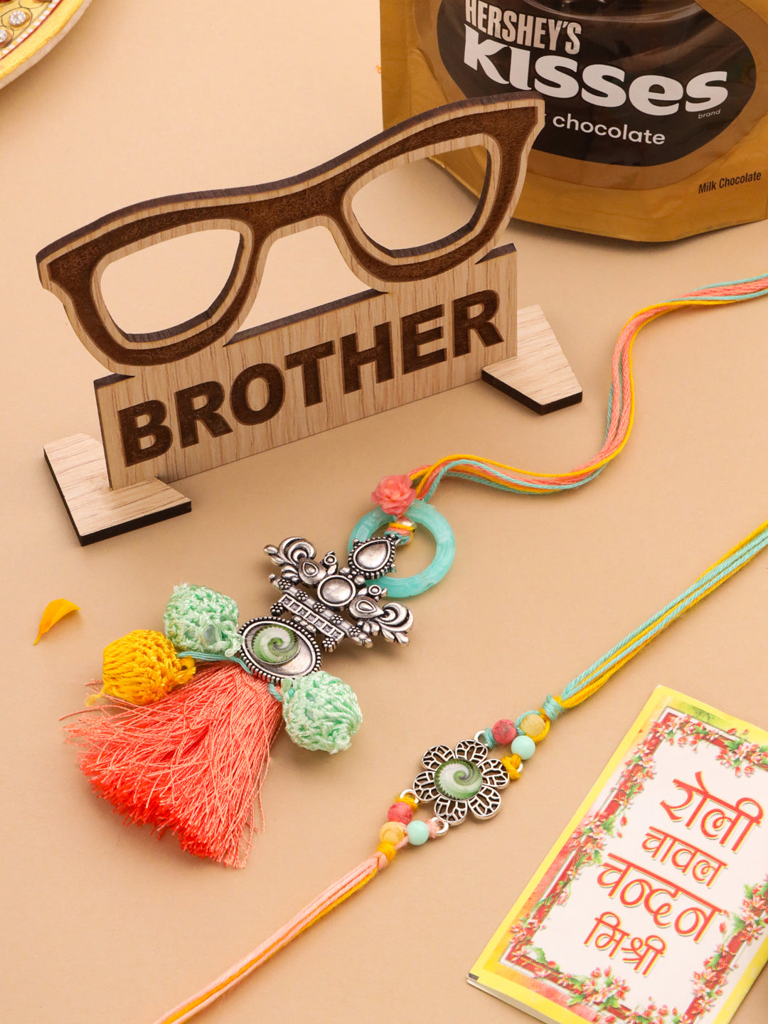 NVR Set of 2 Artificial Beads Traditional Bhaiya Bhabhi Pair Rakhi Combo - Distacart