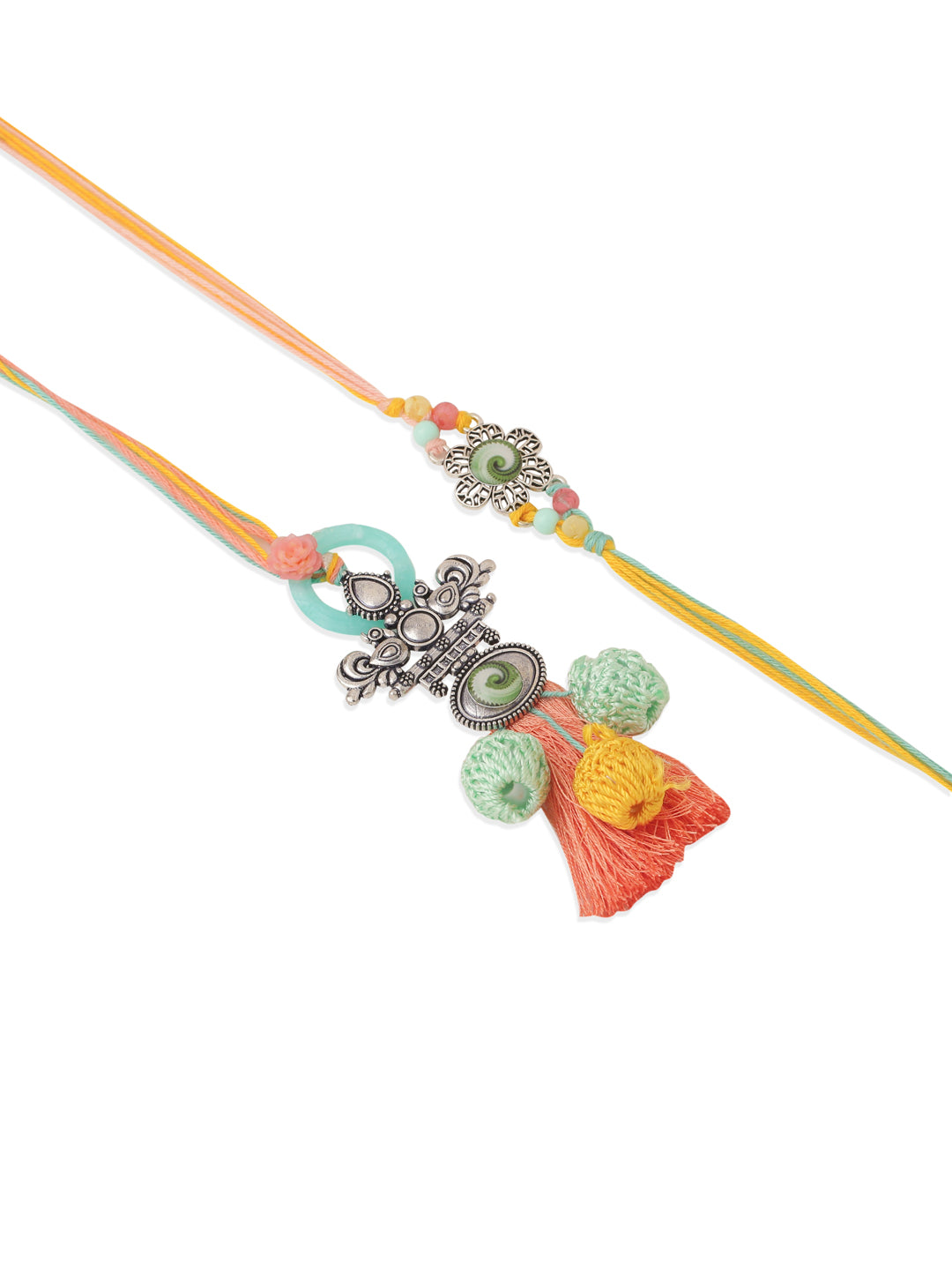 NVR Set of 2 Artificial Beads Traditional Bhaiya Bhabhi Pair Rakhi Combo - Distacart