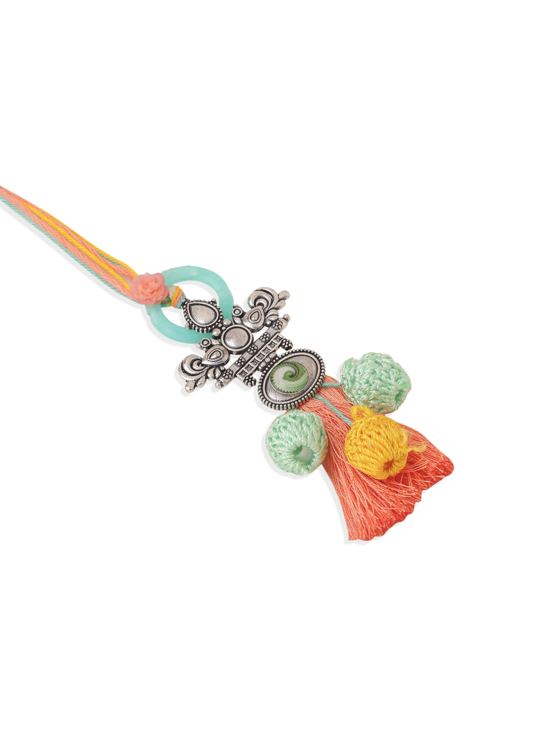 NVR Set of 2 Artificial Beads Traditional Bhaiya Bhabhi Pair Rakhi Combo