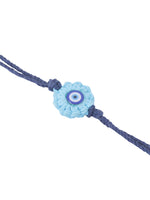 Thumbnail for NVR Set of 2 Blue Evil Eye Floral Style Bhaiya Bhabhi Rakhi Set, Combo for Rakshabandhan