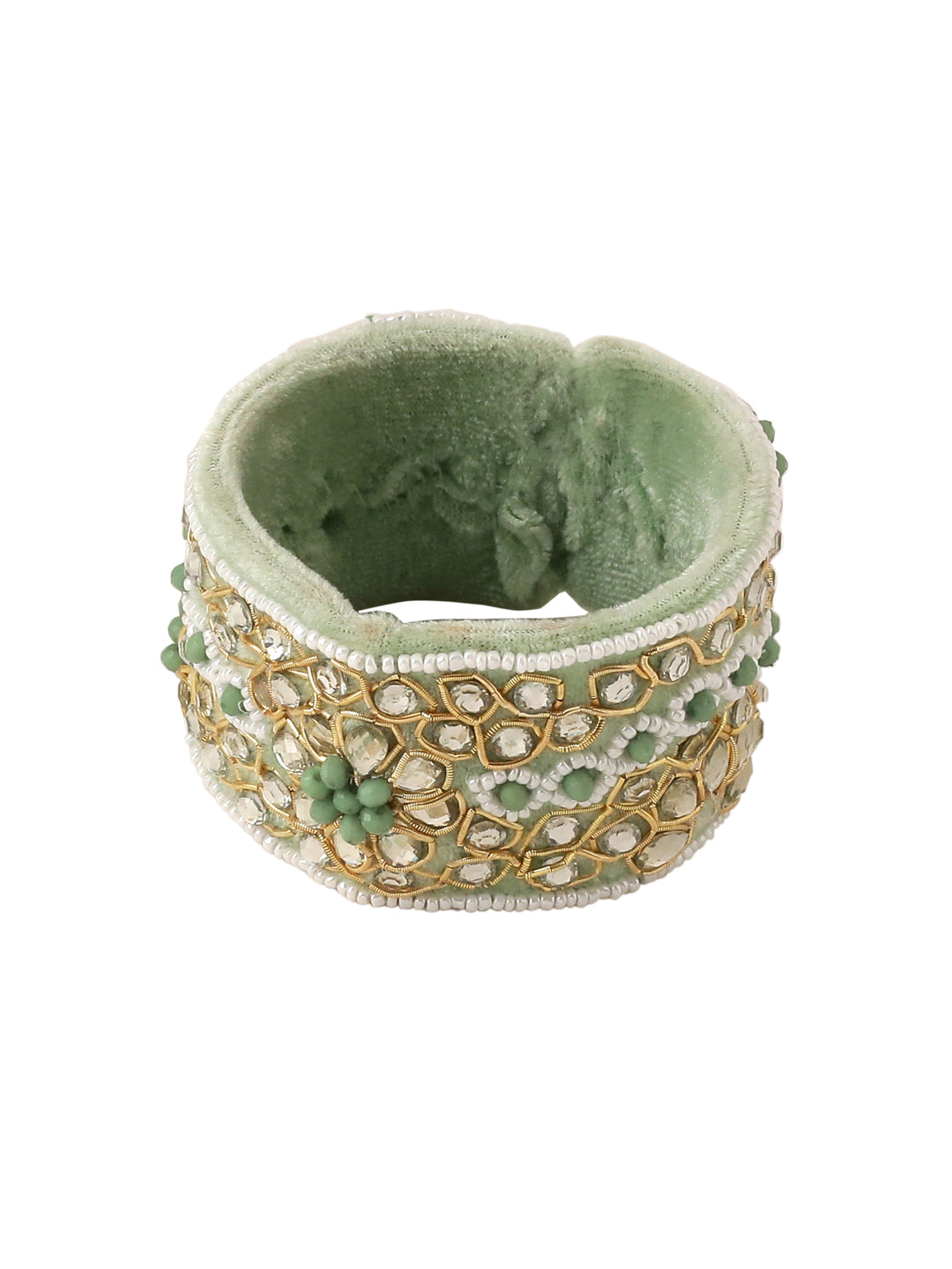 NVR Set of 2 Green Artificial Stones Bhaiya Bhabhi Rakhi Set, Combo for Rakshabandhan