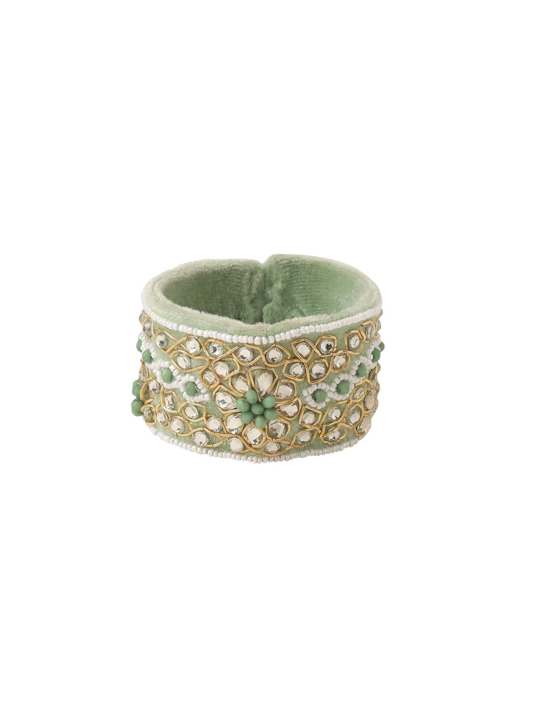 NVR Set of 2 Green Artificial Stones Bhaiya Bhabhi Rakhi With Roli Chawal Chandan & Mishri