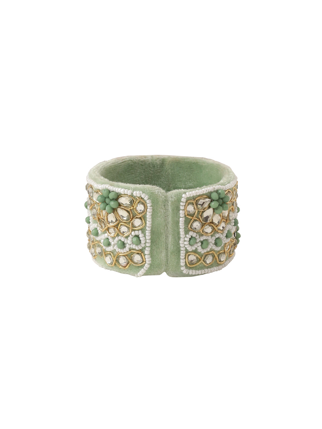 NVR Set of 2 Green Artificial Stones Bhaiya Bhabhi Rakhi With Roli Chawal Chandan & Mishri