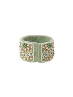 Thumbnail for NVR Set of 2 Green Artificial Stones Bhaiya Bhabhi Rakhi With Roli Chawal Chandan & Mishri